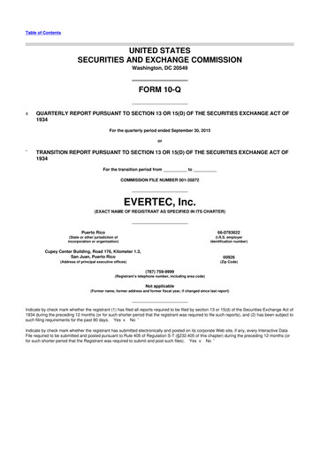 Thumbnail Evertec 10-Q Quarterly Report FY2015 