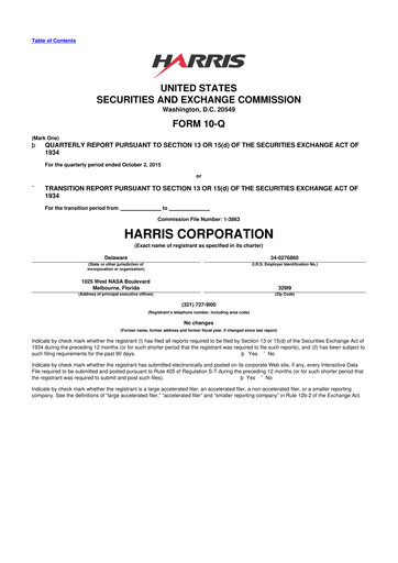 Thumbnail L3Harris Technologies 10-Q Quarterly Report FY2016 