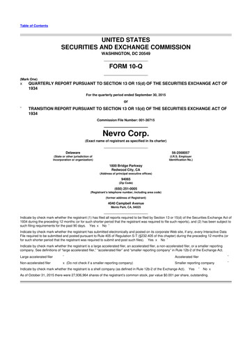 Thumbnail Nevro
 10-Q Quarterly Report FY2015 