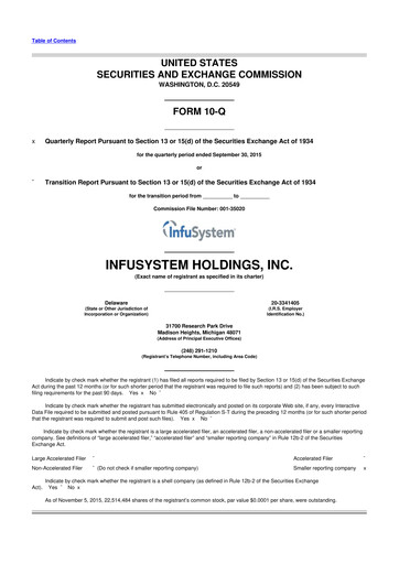 Thumbnail InfuSystem 10-Q Quarterly Report FY2015 