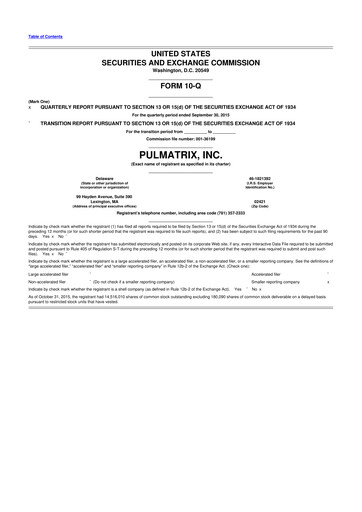 Thumbnail Pulmatrix 10-Q Quarterly Report FY2015 