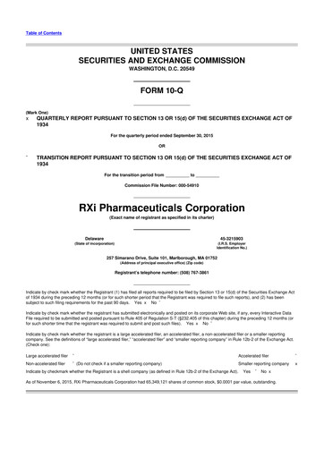 Thumbnail Phio Pharmaceuticals 10-Q Quarterly Report FY2015 