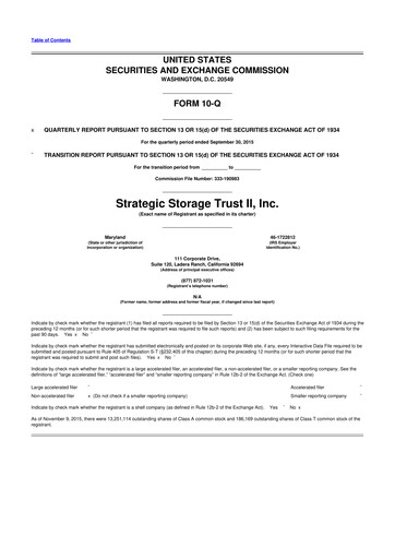 Vorschaubild SmartStop Self Storage REIT 10-Q Quartalsbericht 2015 