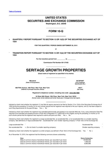 Thumbnail Seritage Growth Properties
 10-Q Quarterly Report FY2015 