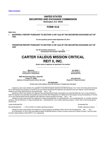 Vorschaubild Sila Realty Trust 10-Q Quartalsbericht 2015 