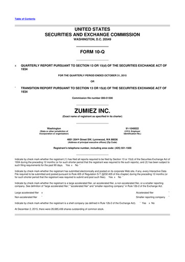 Thumbnail Zumiez 10-Q Quarterly Report FY2015 