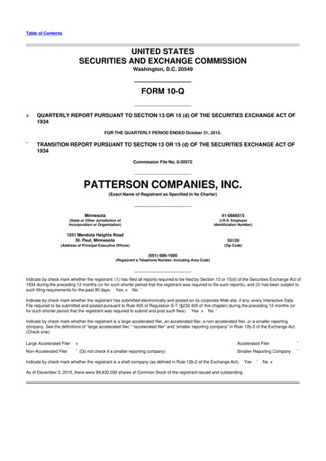 Thumbnail Patterson Companies
 10-Q Quarterly Report FY2016 