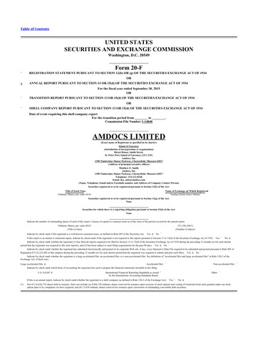 Thumbnail Amdocs 20-F Annual Report 2015