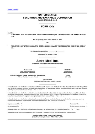 Miniature AstroNova, Inc. 10-Q Rapport trimestriel 2016 