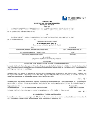 Thumbnail Worthington Enterprises 10-Q Quarterly Report FY2016 