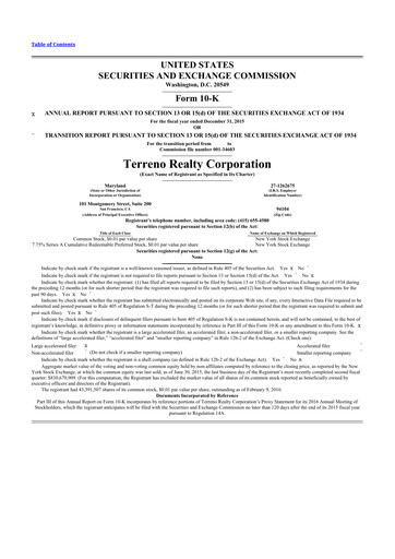 Thumbnail Terreno Realty
 10-K Annual Report 2015