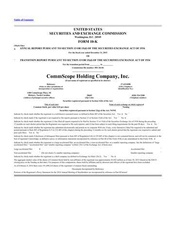 Vorschaubild CommScope
 10-K Jahresbericht 2015