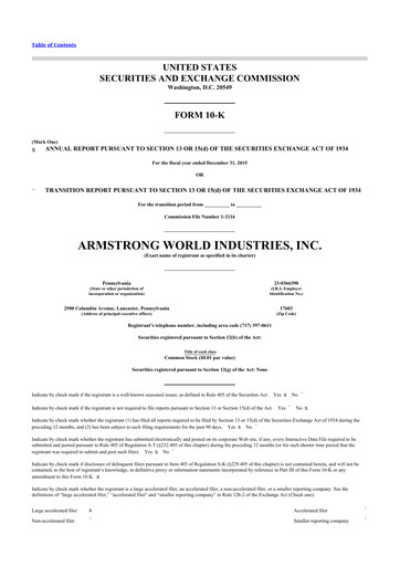 Thumbnail Armstrong World Industries
 10-K Annual Report 2015