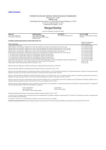 Thumbnail Morgan Stanley 10-K Annual Report 2015
