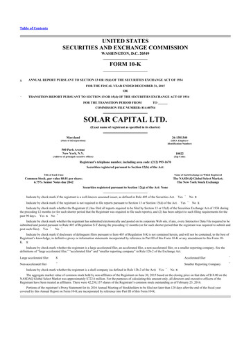 Thumbnail SLR Investment 10-K Annual Report 