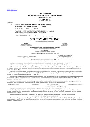 Thumbnail SPS Commerce
 10-K Annual Report 2015