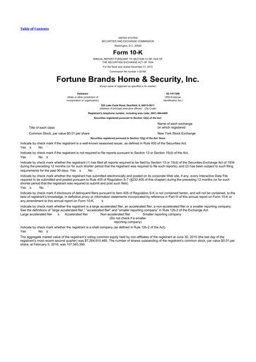 Thumbnail Fortune Brands Innovations 10-K Annual Report 2015