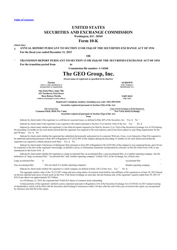 Thumbnail Geo Group 10-K Annual Report 2015