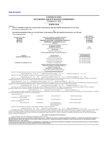 Thumbnail Dominion Energy 10-K Annual Report 