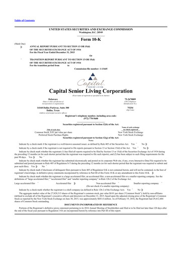 Thumbnail Sonida Senior Living 10-K Annual Report 2015