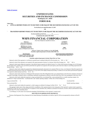 Thumbnail WSFS Financial 10-K Annual Report 2015