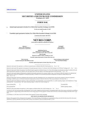 Thumbnail Nevro
 10-K Annual Report 2015