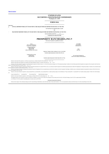 Thumbnail Prosperity Bancshares
 10-K Annual Report 2015