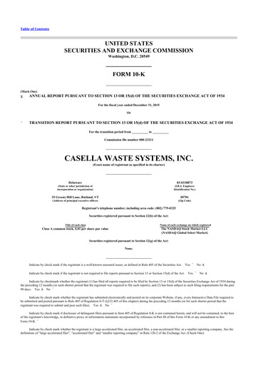 Thumbnail Casella Waste Systems
 10-K Annual Report 2015