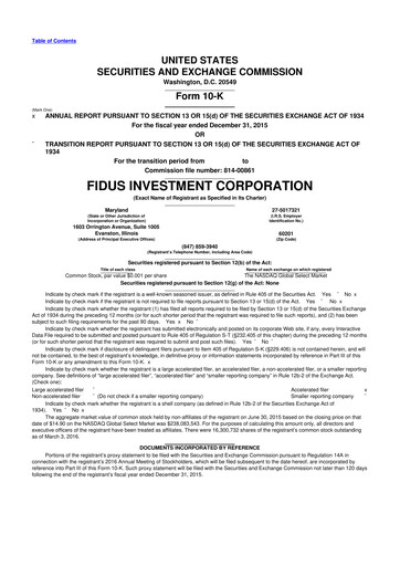 Thumbnail Fidus Investment Corporation 10-K Annual Report 