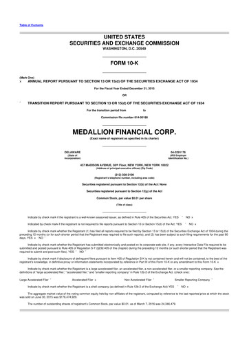 Thumbnail Medallion Financial Corp. 10-K Annual Report 