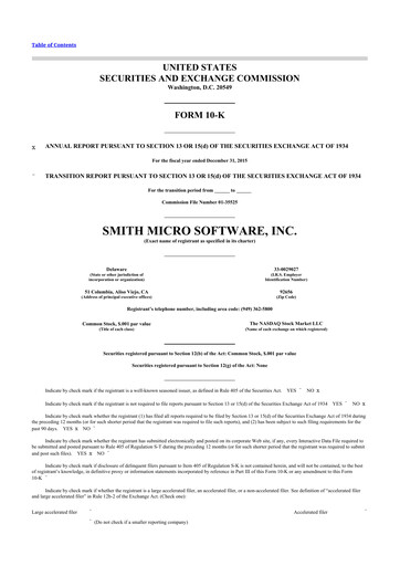 Thumbnail Smith Micro Software
 10-K Annual Report 2015