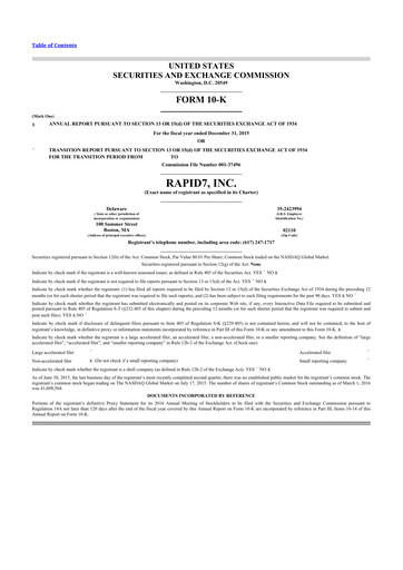 Thumbnail Rapid7 10-K Annual Report 2015