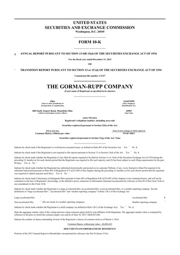 Thumbnail Gorman-Rupp 10-K Annual Report 2015