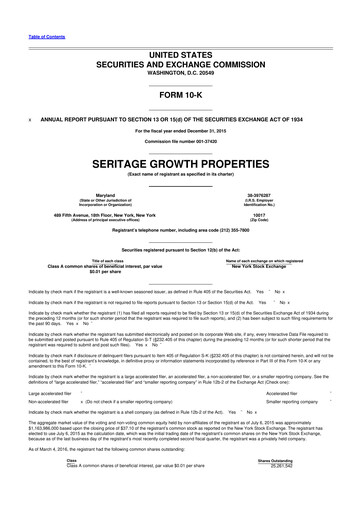 Thumbnail Seritage Growth Properties
 10-K Annual Report 2015