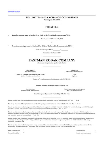 Thumbnail Eastman Kodak Company 10-K Annual Report 