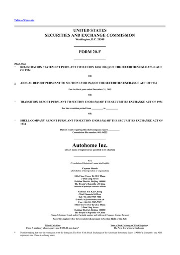 Thumbnail Autohome 20-F Annual Report 2015