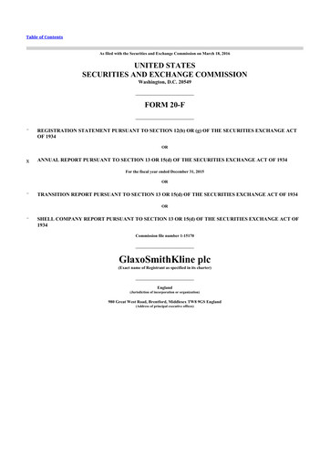 Miniature GSK plc 20-F Rapport annuel 