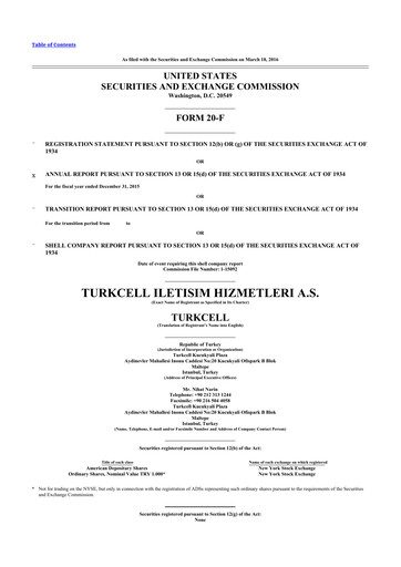 Thumbnail Turkcell 20-F Annual Report 