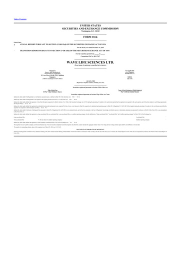 Thumbnail Wave Life Sciences 10-K Annual Report 2015