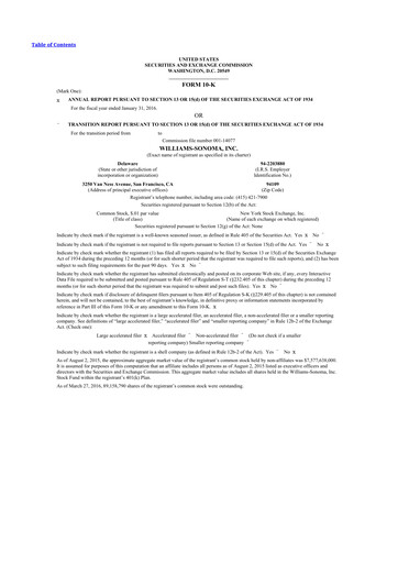 Thumbnail Williams-Sonoma 10-K Annual Report 2015