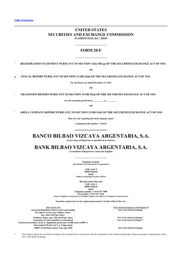 Thumbnail Banco Bilbao Vizcaya Argentaria 20-F Annual Report 