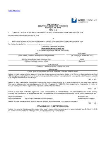 Thumbnail Worthington Enterprises 10-Q Quarterly Report FY2016 