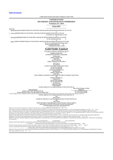 Thumbnail Gold Fields
 20-F Annual Report 2015