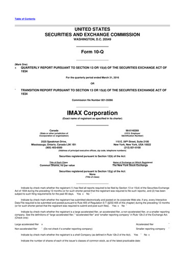 Thumbnail Imax Corp 10-Q Quarterly Report FY2016 