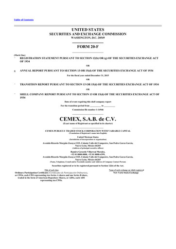 Vorschaubild Cemex 20-F Jahresbericht 
