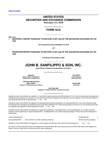 Thumbnail John B. Sanfilippo & Son 10-Q Quarterly Report FY2016 