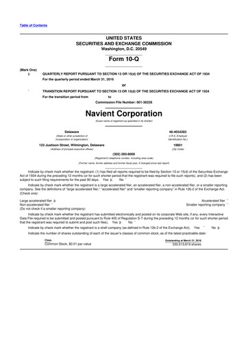 Vorschaubild Navient 10-Q Quartalsbericht 2016 