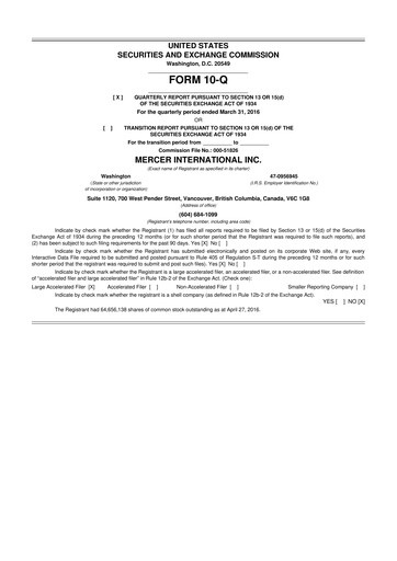 Thumbnail Mercer International 10-Q Quarterly Report FY2016 