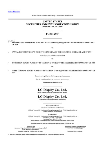 Thumbnail LG Display 20-F Annual Report 