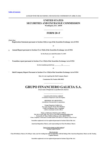 Thumbnail Galicia Financial Group 20-F Annual Report 